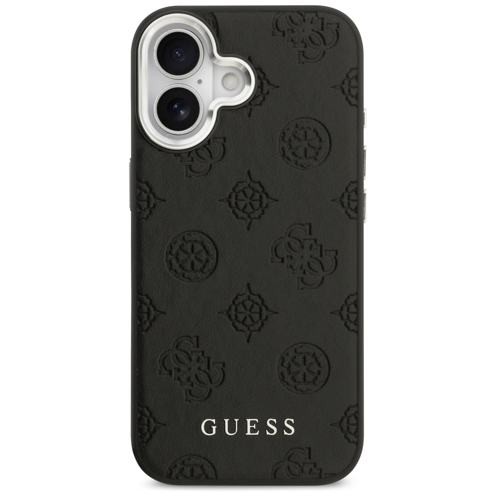 Калъф MagSafe за Apple iPhone 17, Guess, Peony Hot Stamp Script, Черен