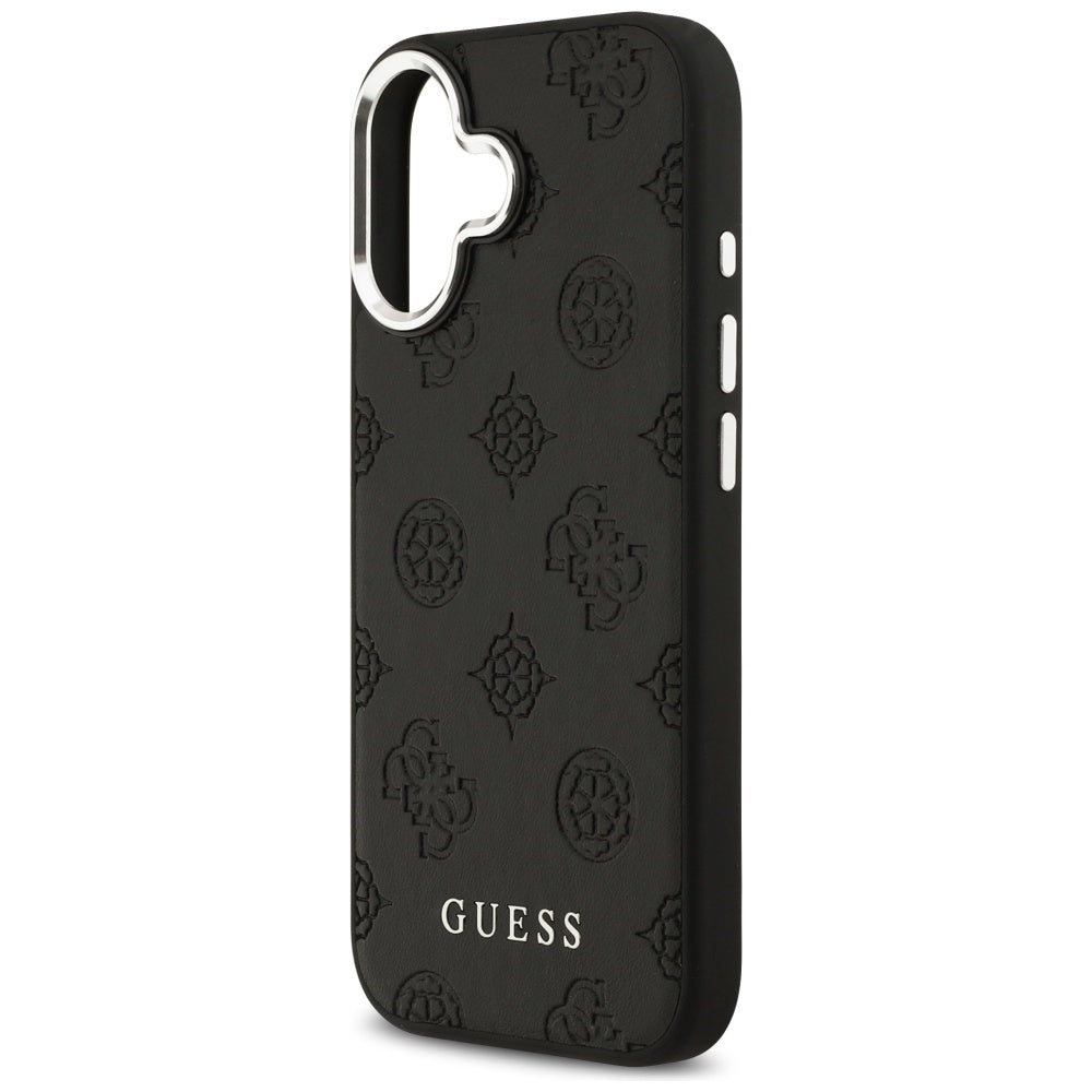 Калъф MagSafe за Apple iPhone 17, Guess, Peony Hot Stamp Script, Черен