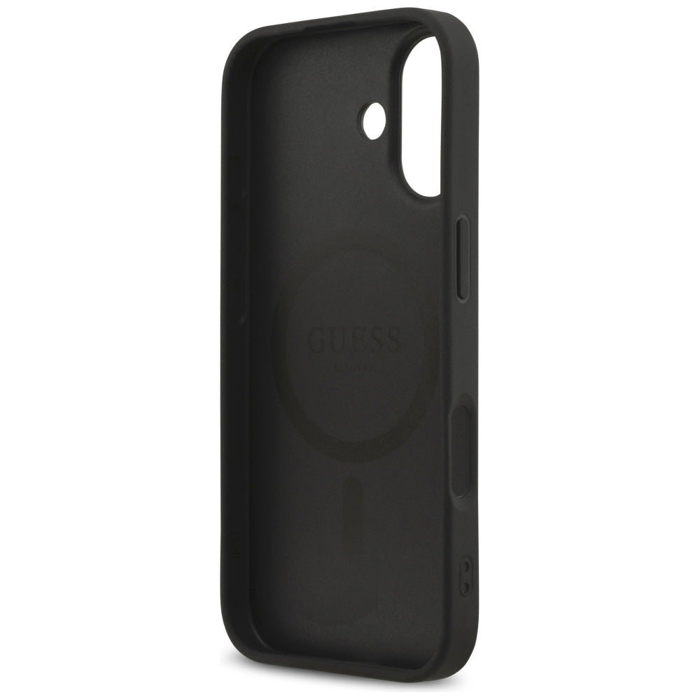 Калъф MagSafe за Apple iPhone 17, Guess, Saffiano Classic Logo, Черен