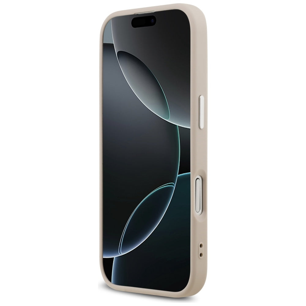 Калъф MagSafe за Apple iPhone 17, Guess, Triangle Logo, Розово Сребрист