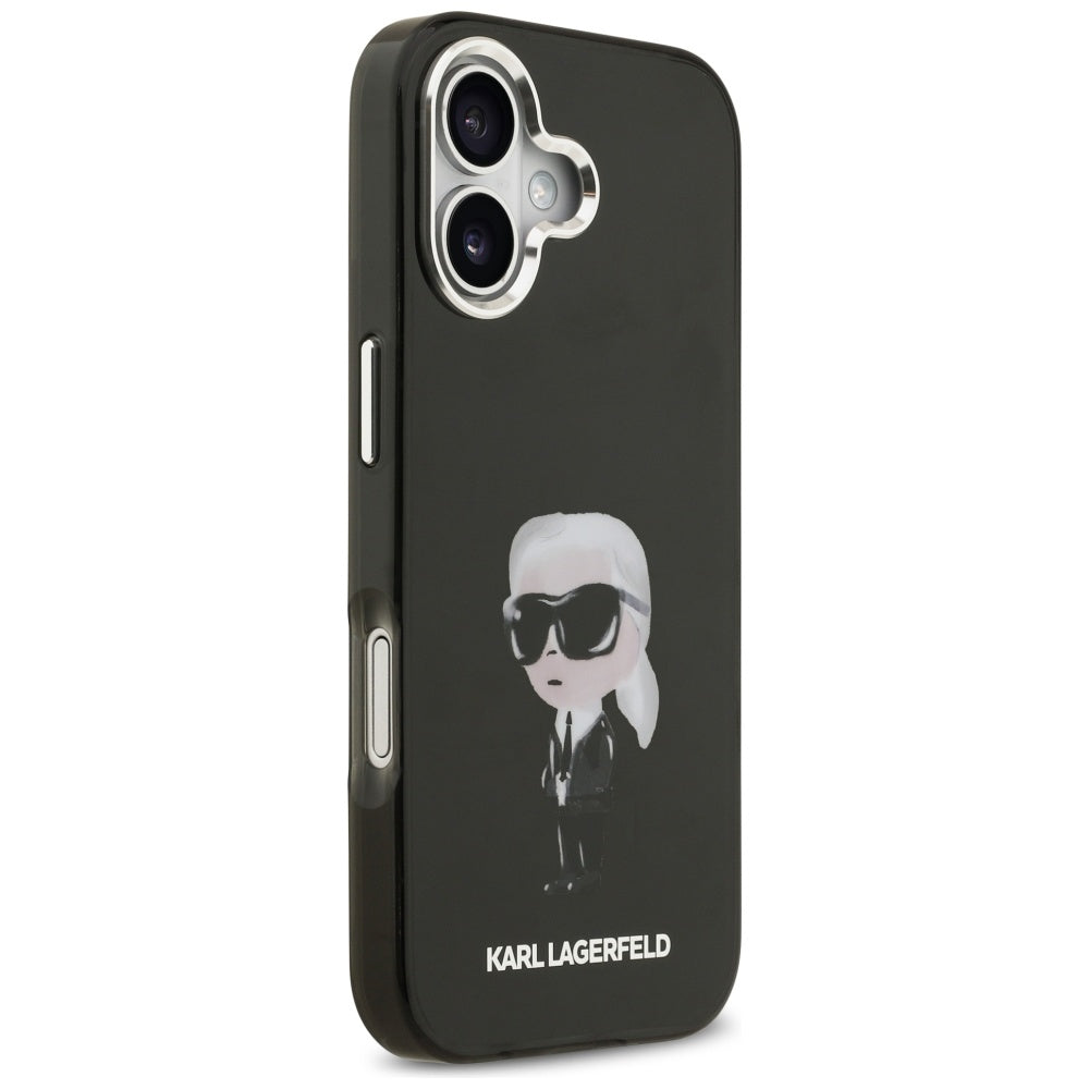 Калъф MagSafe за Apple iPhone 17, Karl Lagerfeld, IML Aquarelle Karl Ikonik, Черен
