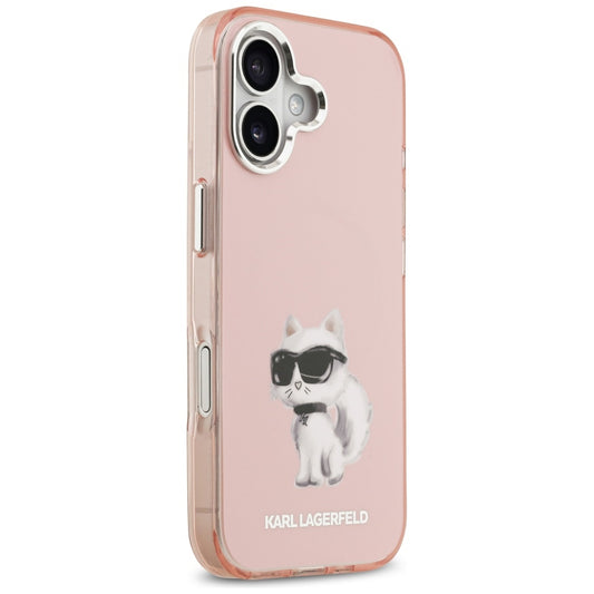 Калъф MagSafe за Apple iPhone 17, Karl Lagerfeld, IML Aquarelle Logo Choupette, Розов
