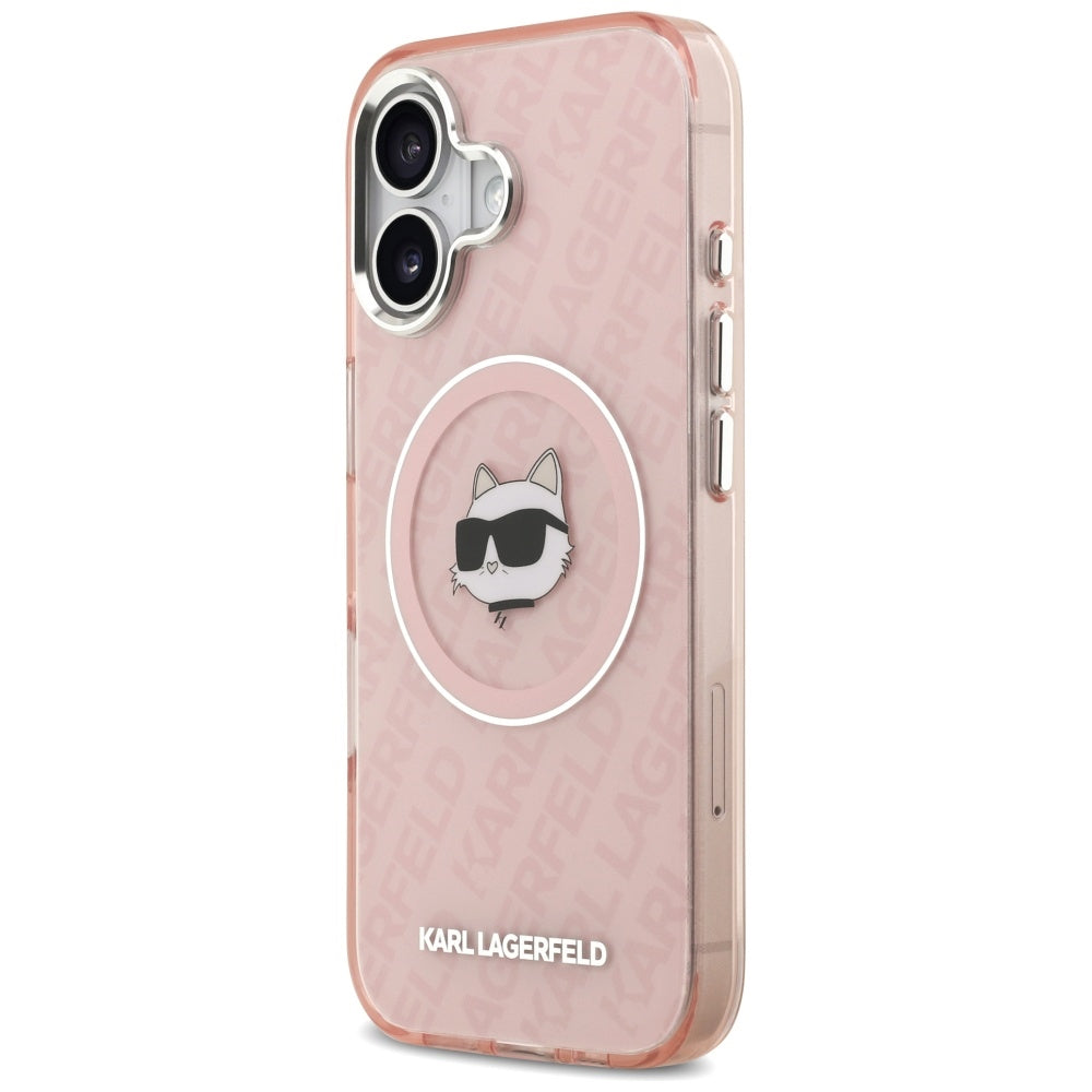 Калъф MagSafe за Apple iPhone 17, Karl Lagerfeld, IML Choupette`s Head, Розов