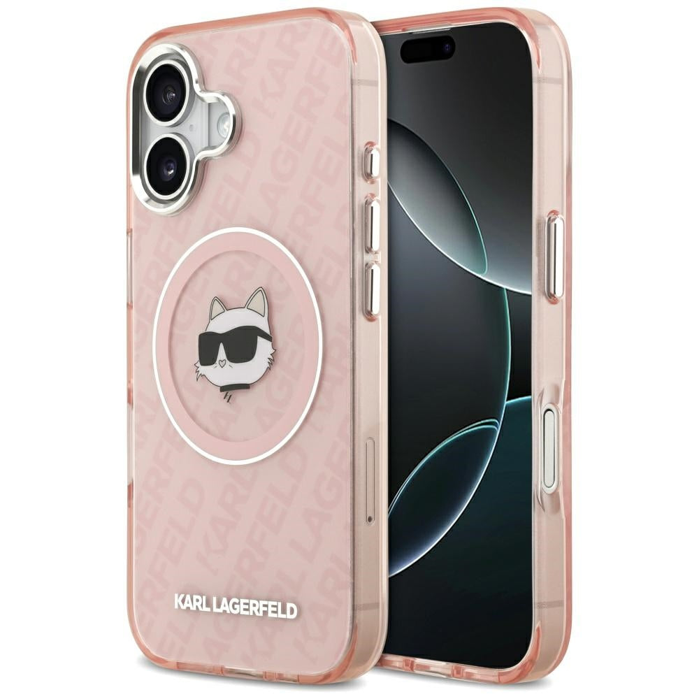 Калъф MagSafe за Apple iPhone 17, Karl Lagerfeld, IML Choupette`s Head, Розов