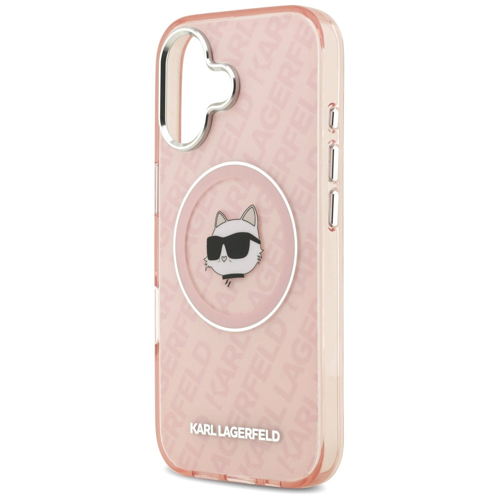 Калъф MagSafe за Apple iPhone 17, Karl Lagerfeld, IML Choupette`s Head, Розов