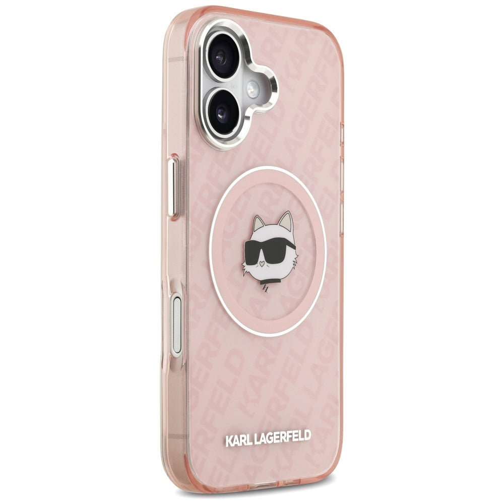 Калъф MagSafe за Apple iPhone 17, Karl Lagerfeld, IML Choupette`s Head, Розов