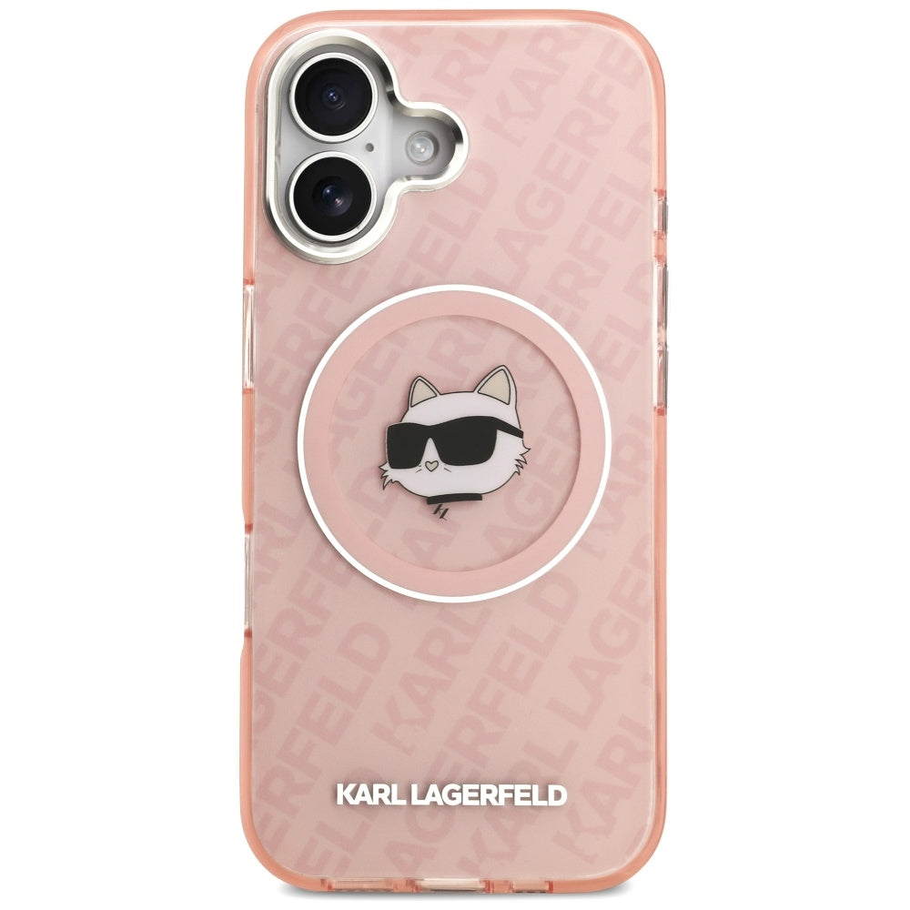 Калъф MagSafe за Apple iPhone 17, Karl Lagerfeld, IML Choupette`s Head, Розов