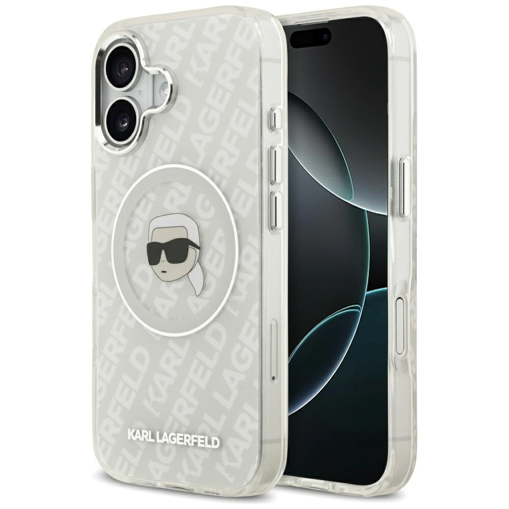 Husa MagSafe за Apple iPhone 17, Karl Lagerfeld, IML Karl`s Head, Сив