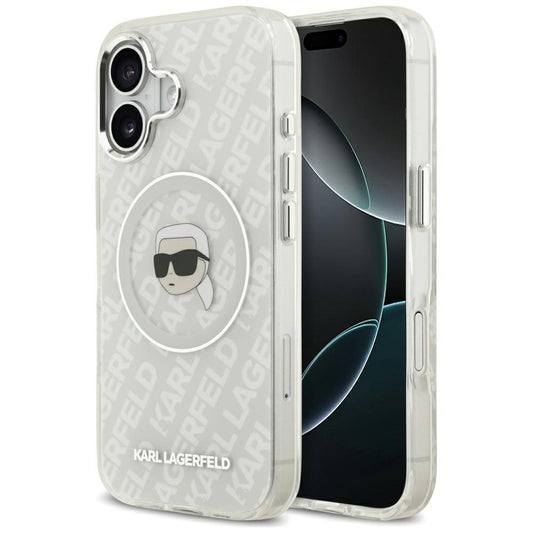 Husa MagSafe за Apple iPhone 17, Karl Lagerfeld, IML Karl`s Head, Сив