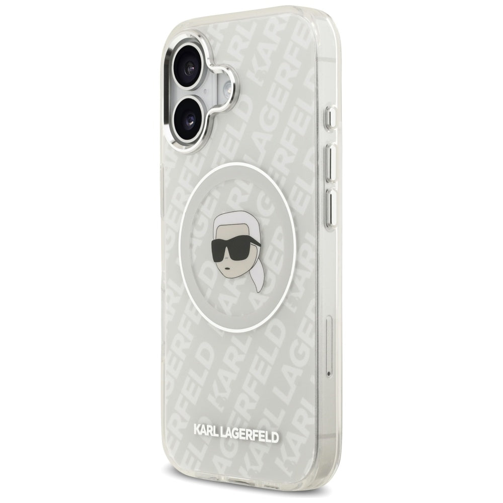 Husa MagSafe за Apple iPhone 17, Karl Lagerfeld, IML Karl`s Head, Сив