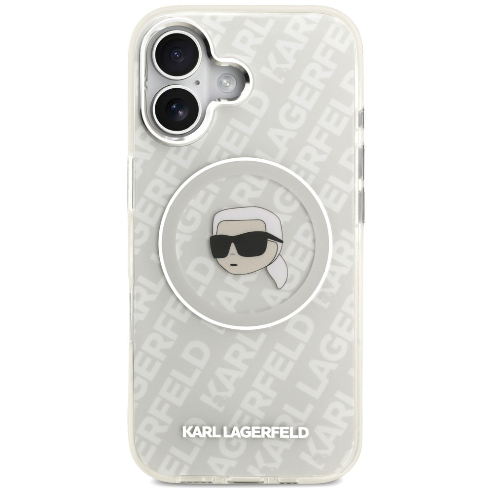 Husa MagSafe за Apple iPhone 17, Karl Lagerfeld, IML Karl`s Head, Сив