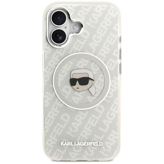 Husa MagSafe за Apple iPhone 17, Karl Lagerfeld, IML Karl`s Head, Сив