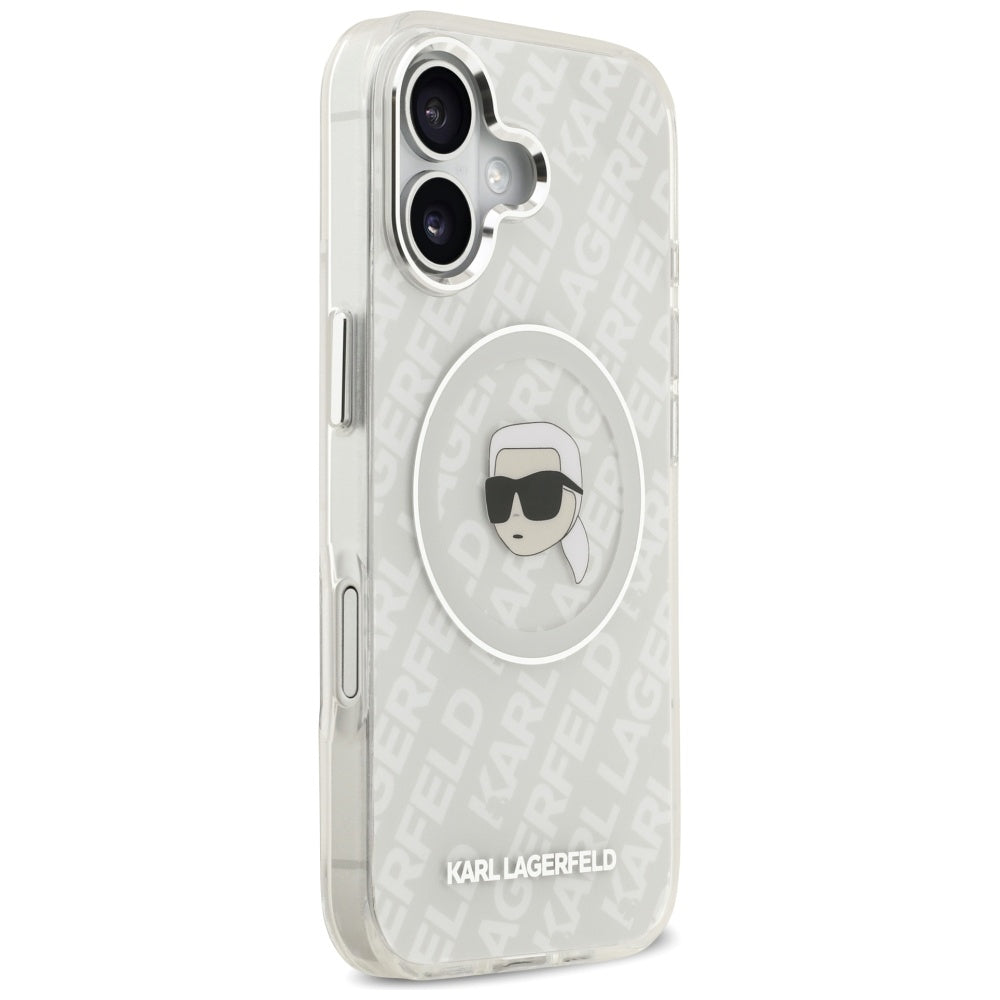 Husa MagSafe за Apple iPhone 17, Karl Lagerfeld, IML Karl`s Head, Сив