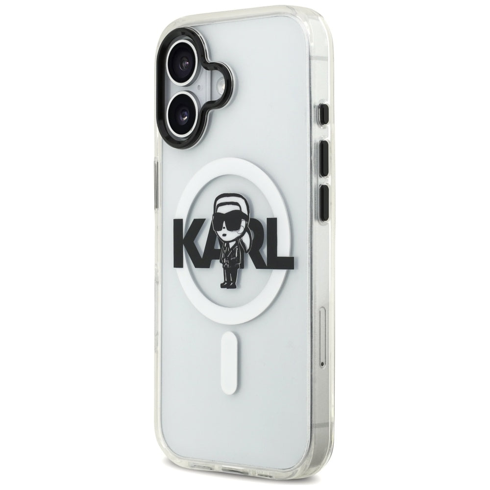 Калъф MagSafe за Apple iPhone 17, Karl Lagerfeld, IML Sketch Logo Karl, Прозрачен