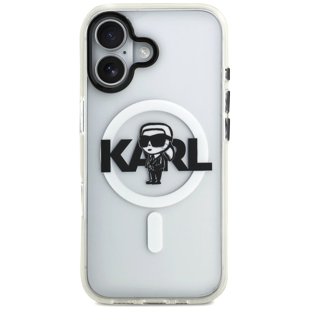Калъф MagSafe за Apple iPhone 17, Karl Lagerfeld, IML Sketch Logo Karl, Прозрачен