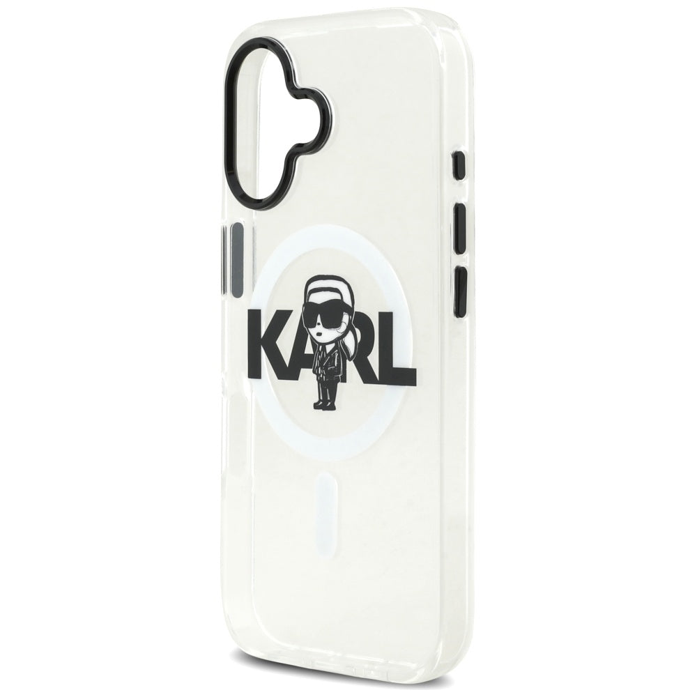 Калъф MagSafe за Apple iPhone 17, Karl Lagerfeld, IML Sketch Logo Karl, Прозрачен