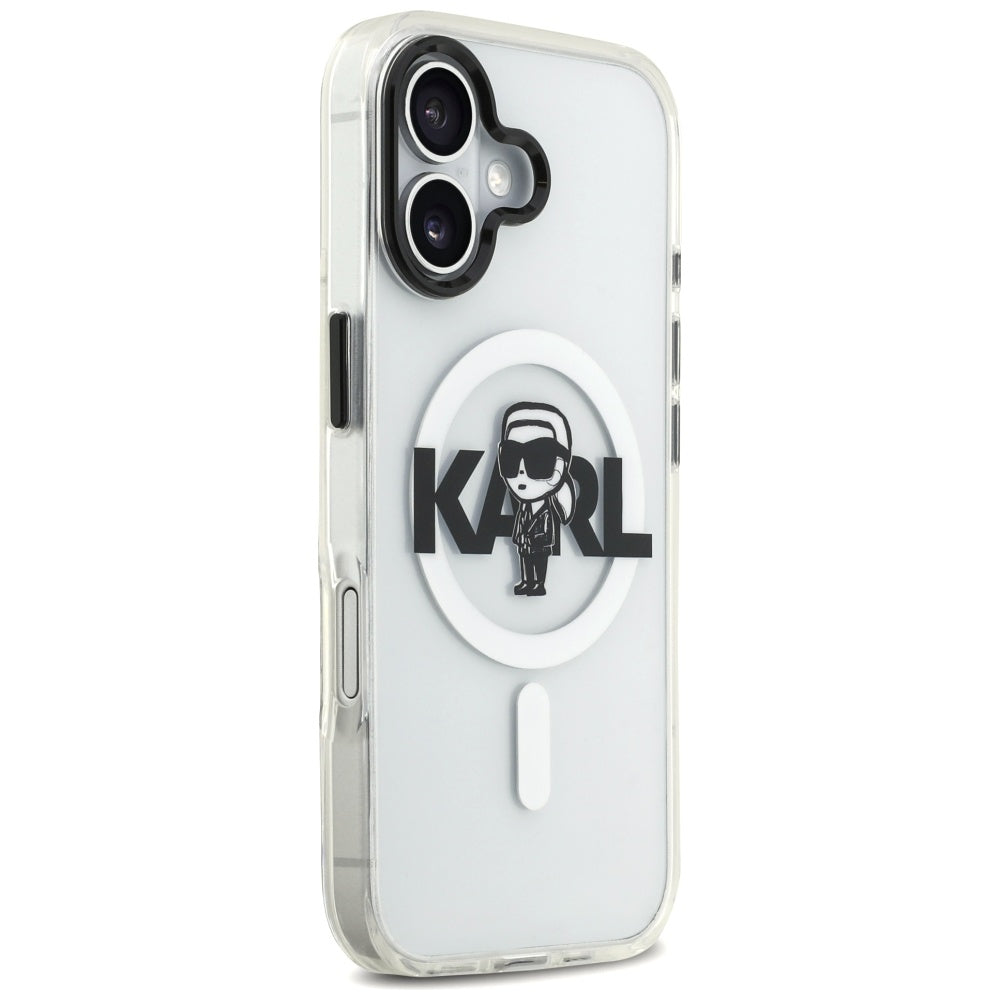 Калъф MagSafe за Apple iPhone 17, Karl Lagerfeld, IML Sketch Logo Karl, Прозрачен