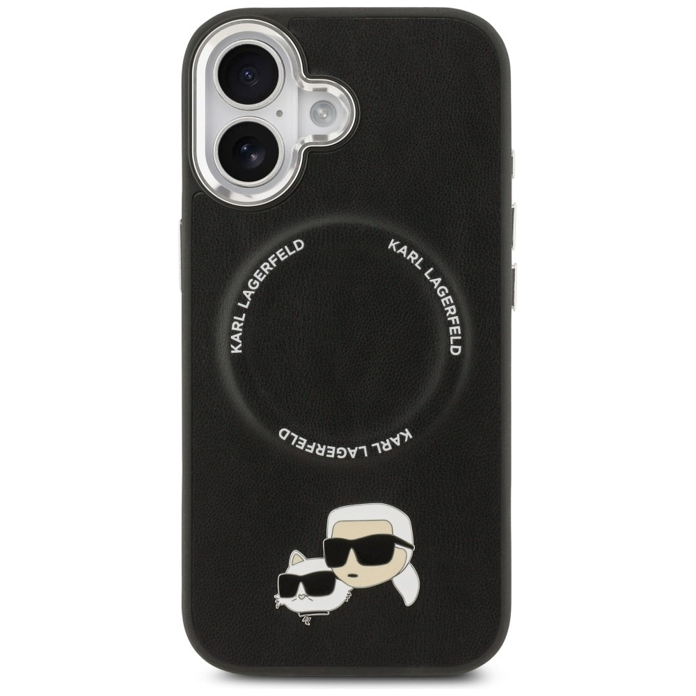 Калъф MagSafe за Apple iPhone 17, Karl Lagerfeld, Karl & Choupette Pins, Черен