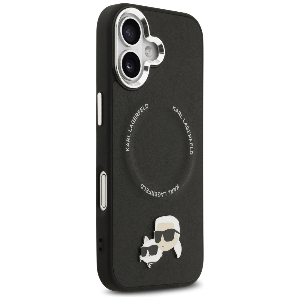 Калъф MagSafe за Apple iPhone 17, Karl Lagerfeld, Karl & Choupette Pins, Черен