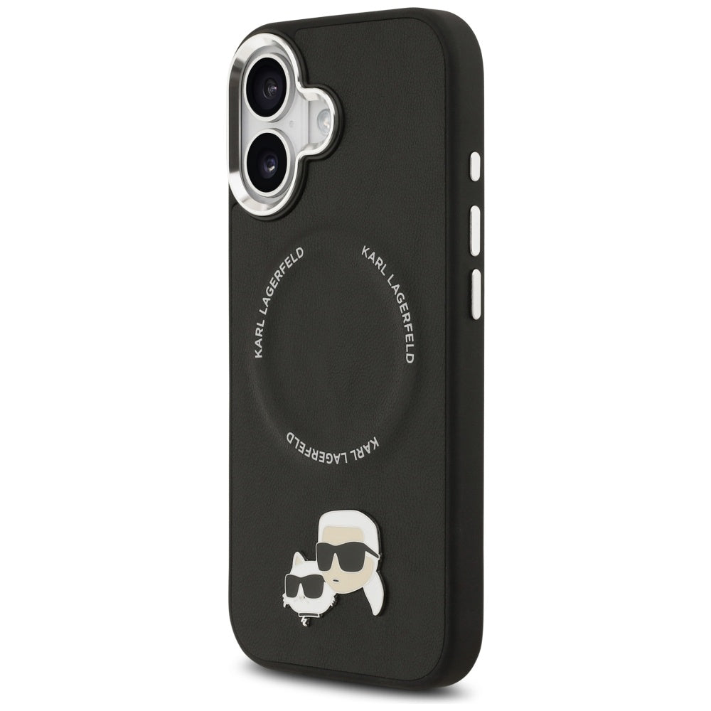 Калъф MagSafe за Apple iPhone 17, Karl Lagerfeld, Karl & Choupette Pins, Черен