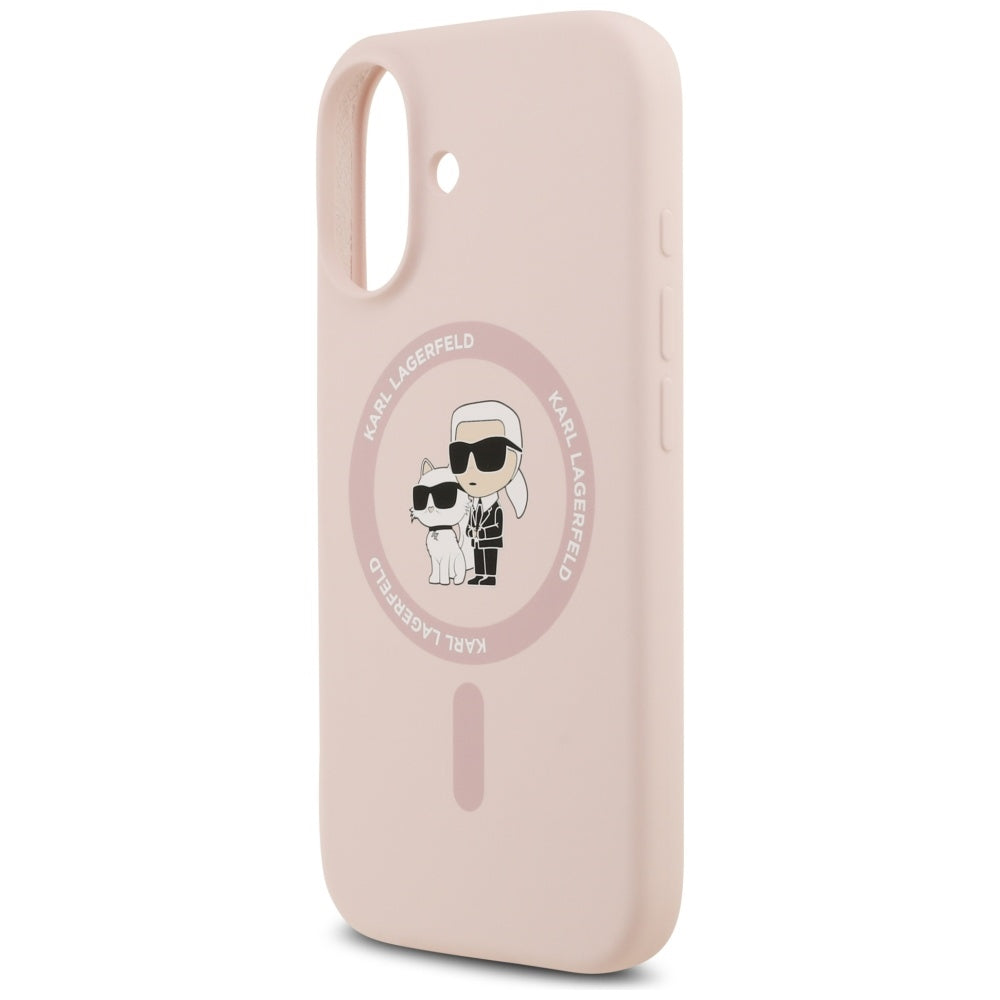 Калъф MagSafe за Apple iPhone 17, Karl Lagerfeld, Ring Karl & Choupette, Розов