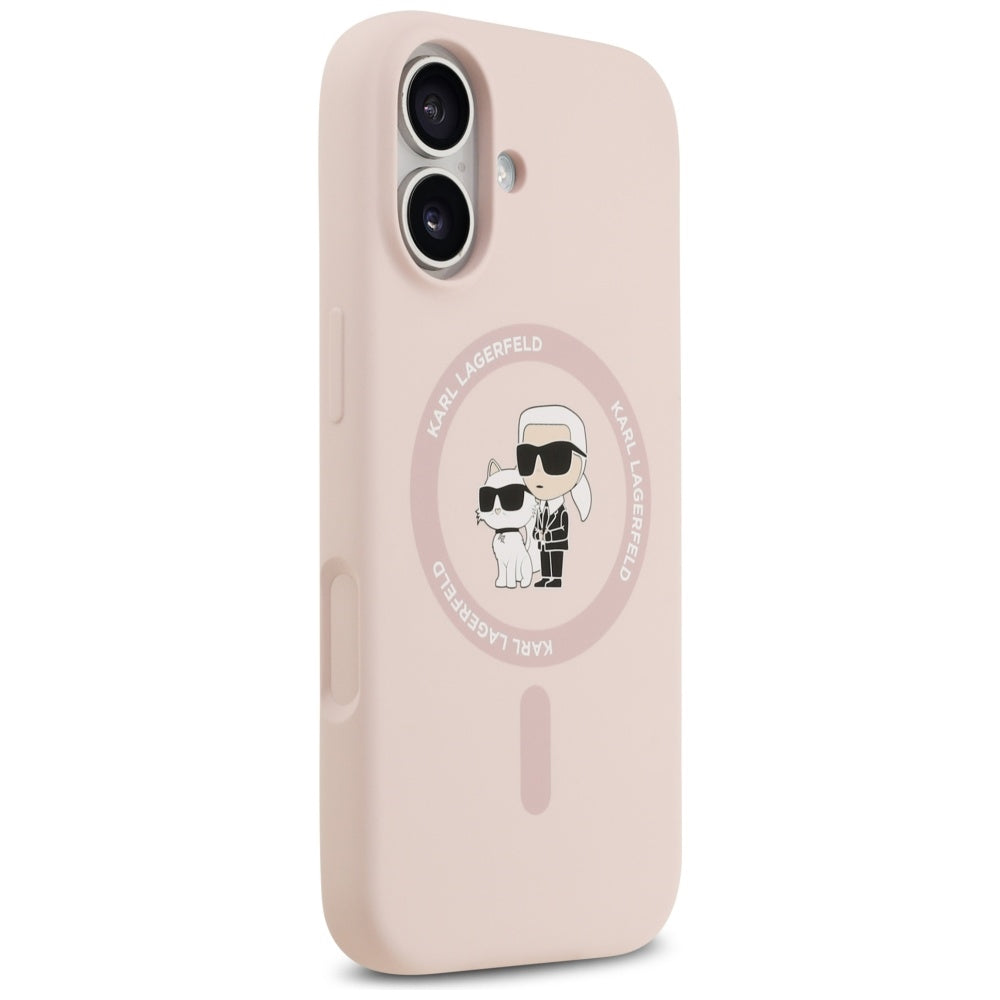 Калъф MagSafe за Apple iPhone 17, Karl Lagerfeld, Ring Karl & Choupette, Розов