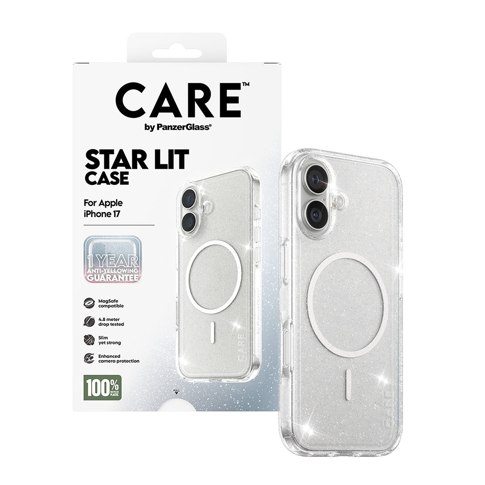 Калъф MagSafe за Apple iPhone 17, PanzerGlass, Care Urban Explorer Star Lit, Прозрачен Бял