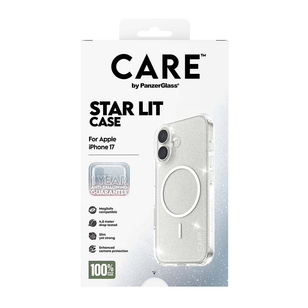 Калъф MagSafe за Apple iPhone 17, PanzerGlass, Care Urban Explorer Star Lit, Прозрачен Бял