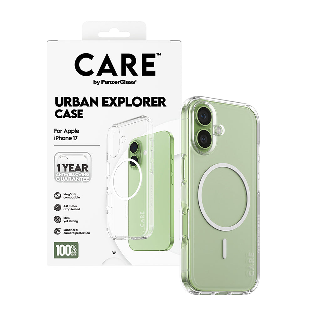 Калъф MagSafe за Apple iPhone 17, PanzerGlass, Care Urban Explorer, Прозрачен Бял