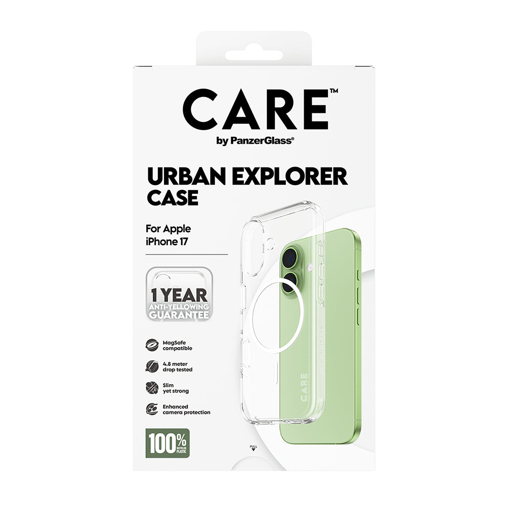 Калъф MagSafe за Apple iPhone 17, PanzerGlass, Care Urban Explorer, Прозрачен Бял