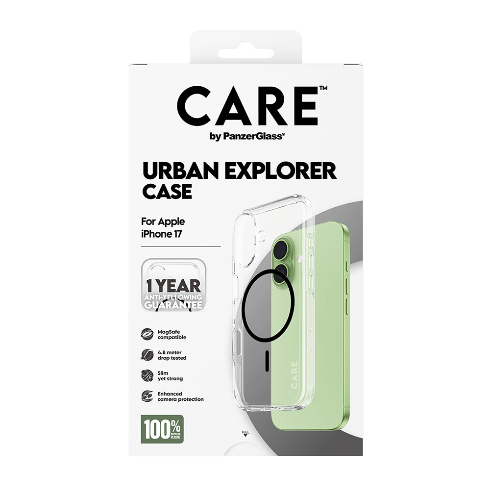 Калъф MagSafe за Apple iPhone 17, PanzerGlass, Care Urban Explorer, Прозрачен Черен