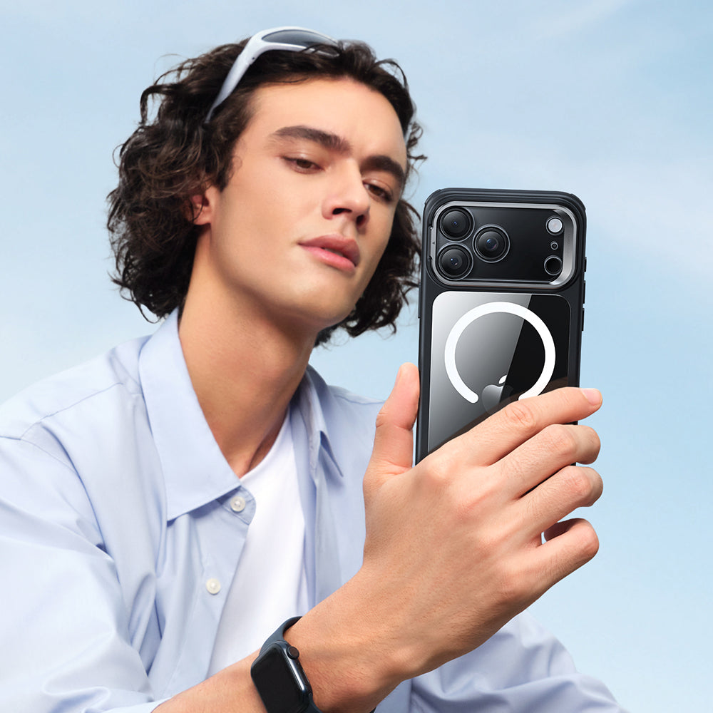 Калъф MagSafe за Apple iPhone 17 Pro, ESR, Classic Hybrid Kickstand, Прозрачен черен