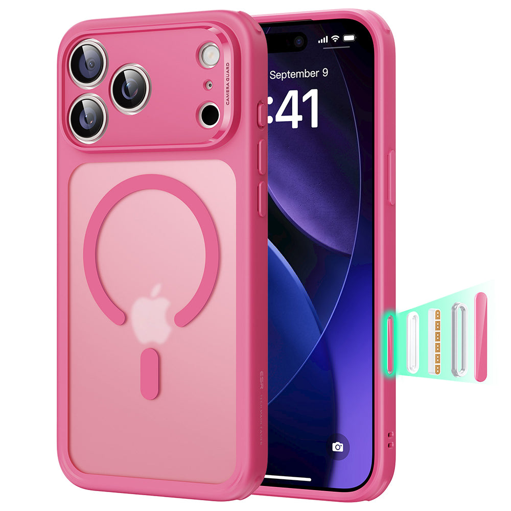 Калъф MagSafe за Apple iPhone 17 Pro, ESR, Classic Hybrid, Сатенено розов