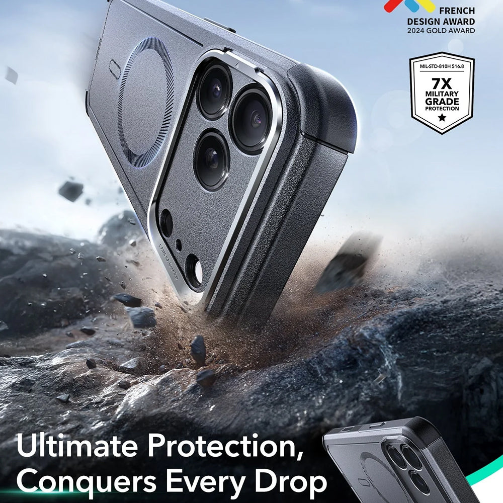 Калъф MagSafe за Apple iPhone 17 Pro, ESR, Cyber Armor Kickstand, Сив