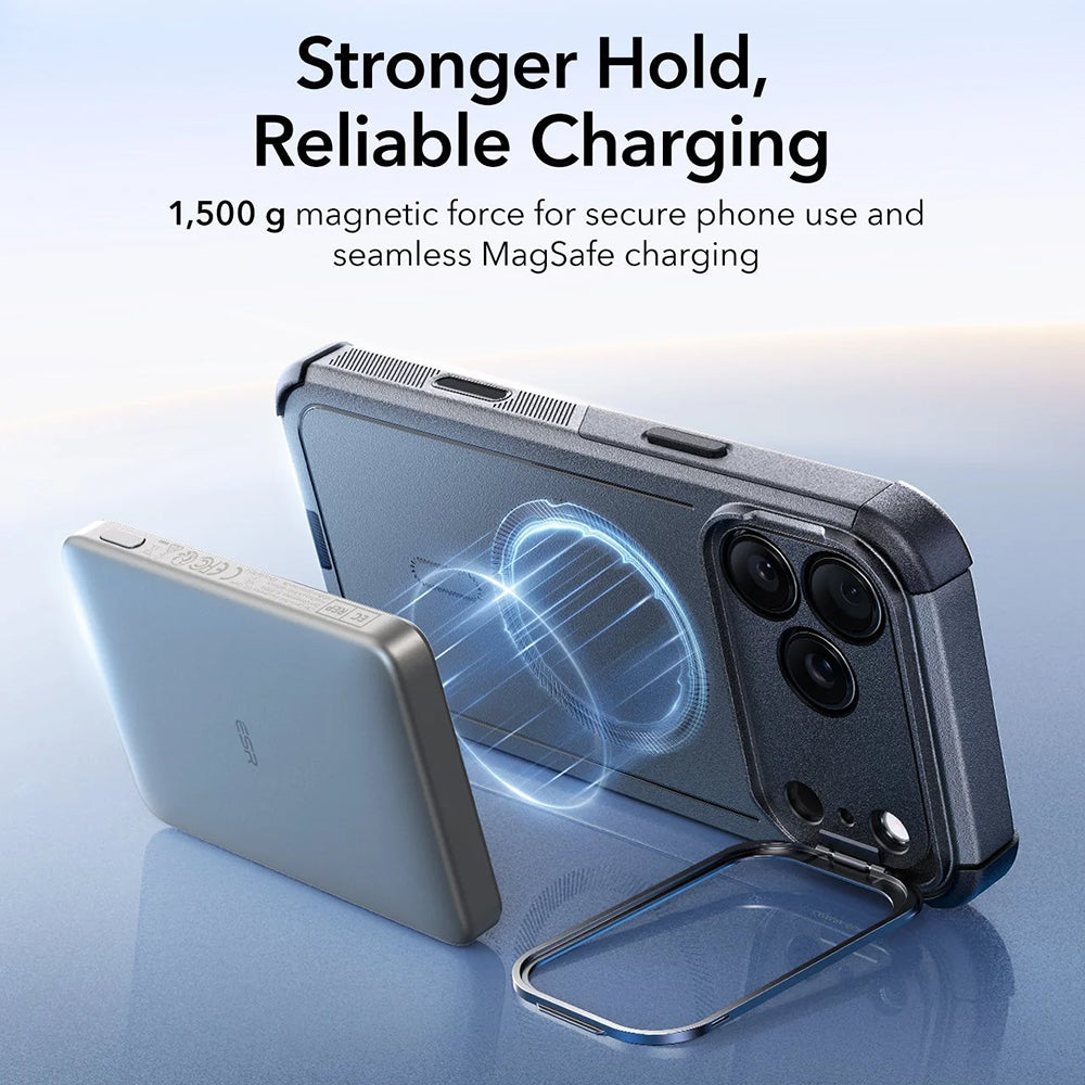 Калъф MagSafe за Apple iPhone 17 Pro, ESR, Cyber Armor Kickstand, Сив