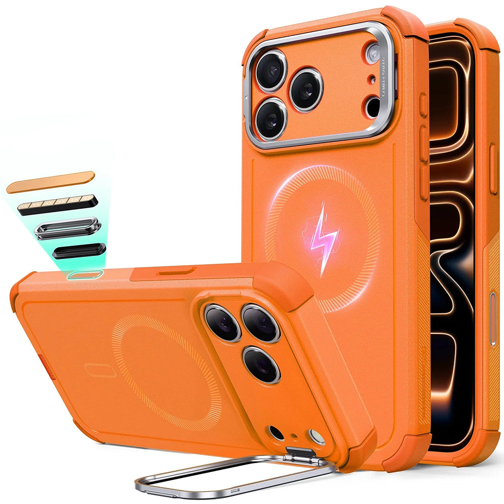 Калъф MagSafe за Apple iPhone 17 Pro, ESR, Cyber Armor Kickstand, Оранжев