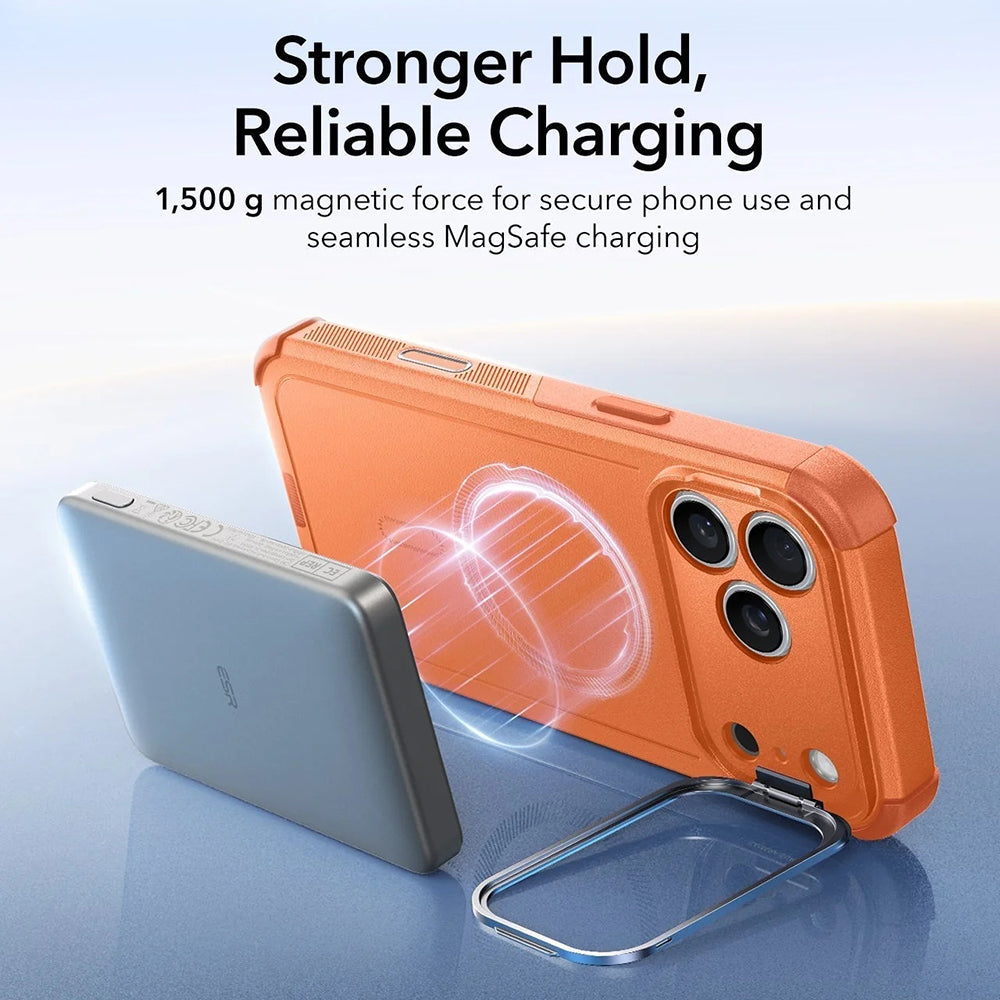Калъф MagSafe за Apple iPhone 17 Pro, ESR, Cyber Armor Kickstand, Оранжев