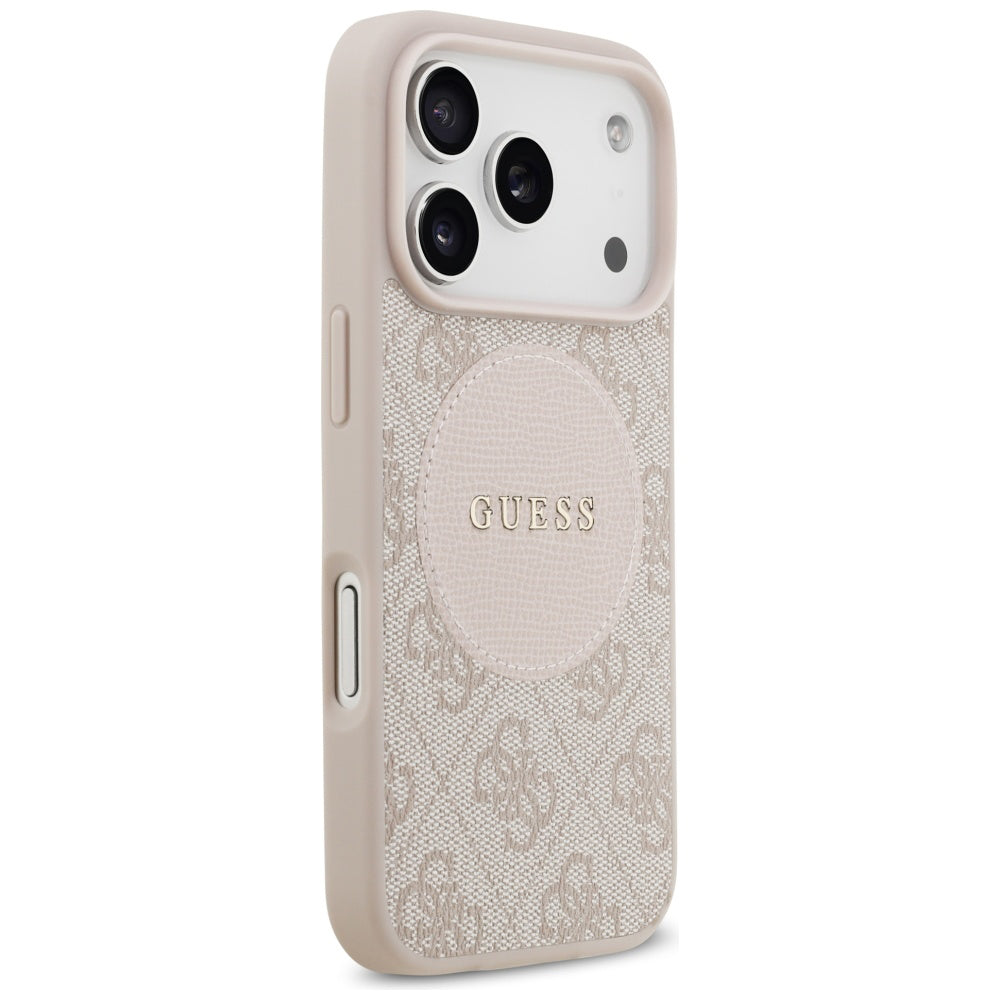 Калъф MagSafe за Apple iPhone 17 Pro, Guess, 4G Circle Classic Logo, Розов