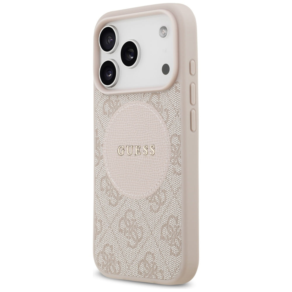 Калъф MagSafe за Apple iPhone 17 Pro, Guess, 4G Circle Classic Logo, Розов