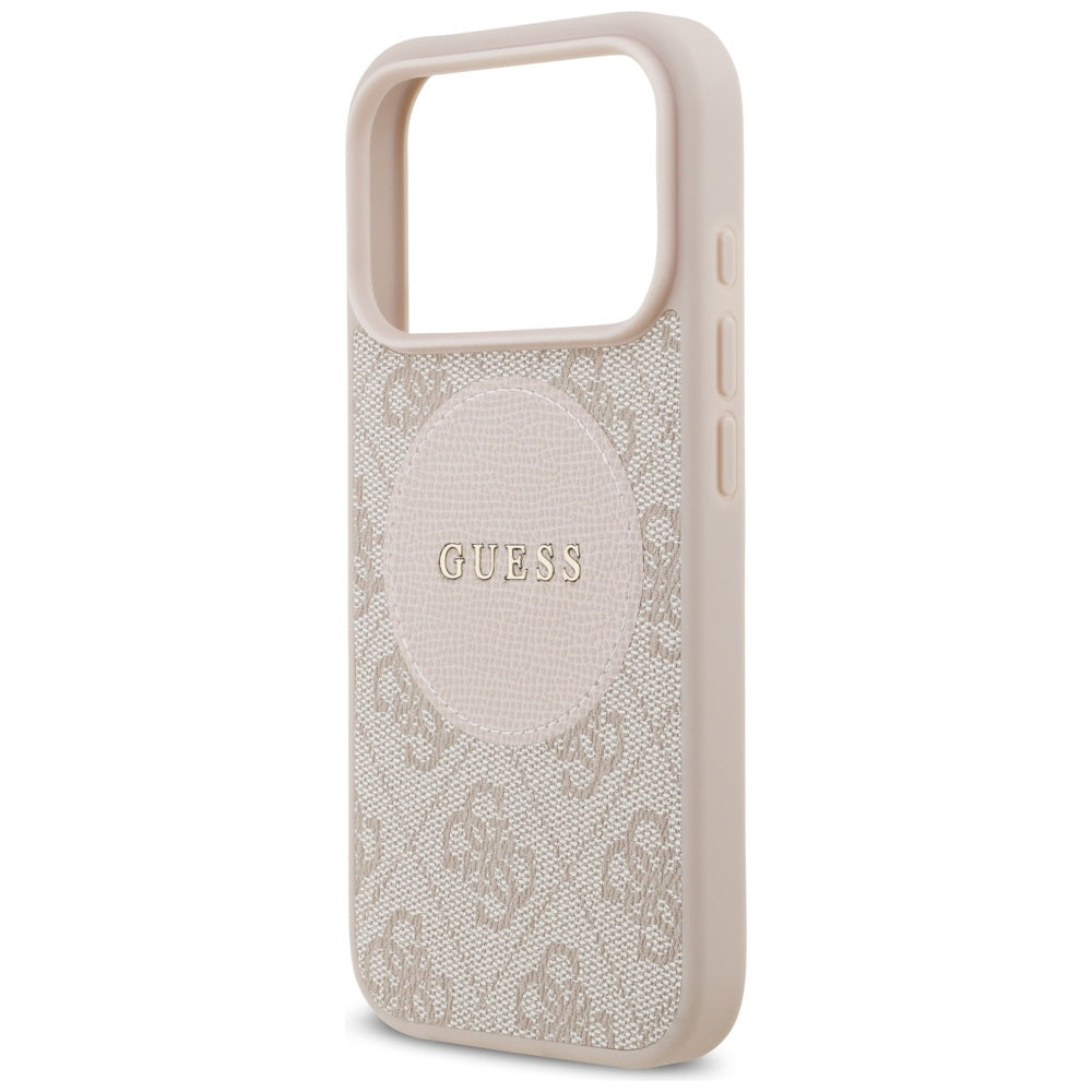 Калъф MagSafe за Apple iPhone 17 Pro, Guess, 4G Circle Classic Logo, Розов