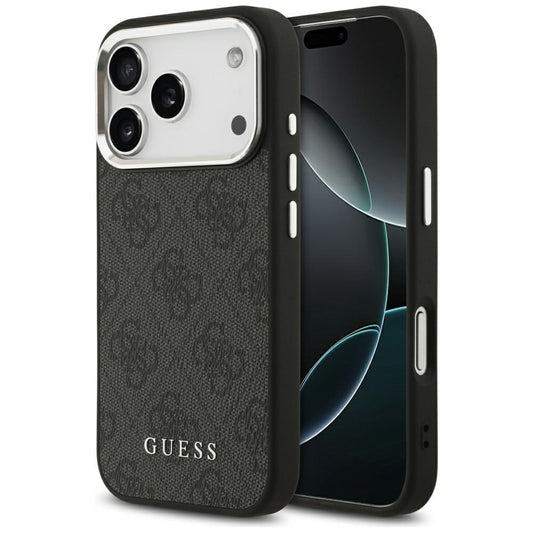 Калъф MagSafe за Apple iPhone 17 Pro, Guess, 4G Classic Logo, Черен