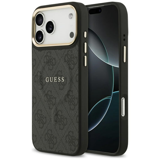 Калъф MagSafe за Apple iPhone 17 Pro, Guess, 4G Classic, Черен