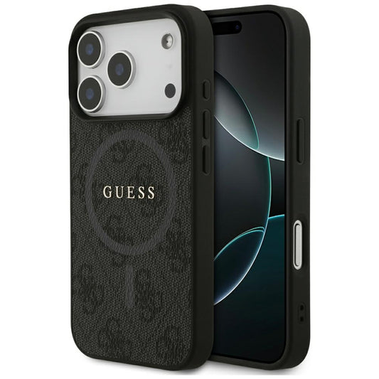 Калъф MagSafe за Apple iPhone 17 Pro, Guess, 4G Ring Classic Logo, Черен