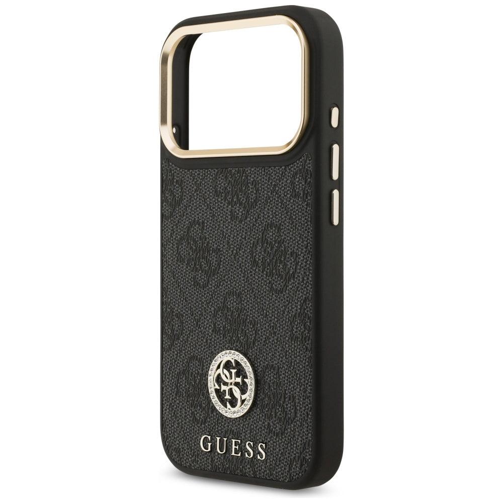 Калъф MagSafe за Apple iPhone 17 Pro, Guess, 4G Strass Logo, Черен
