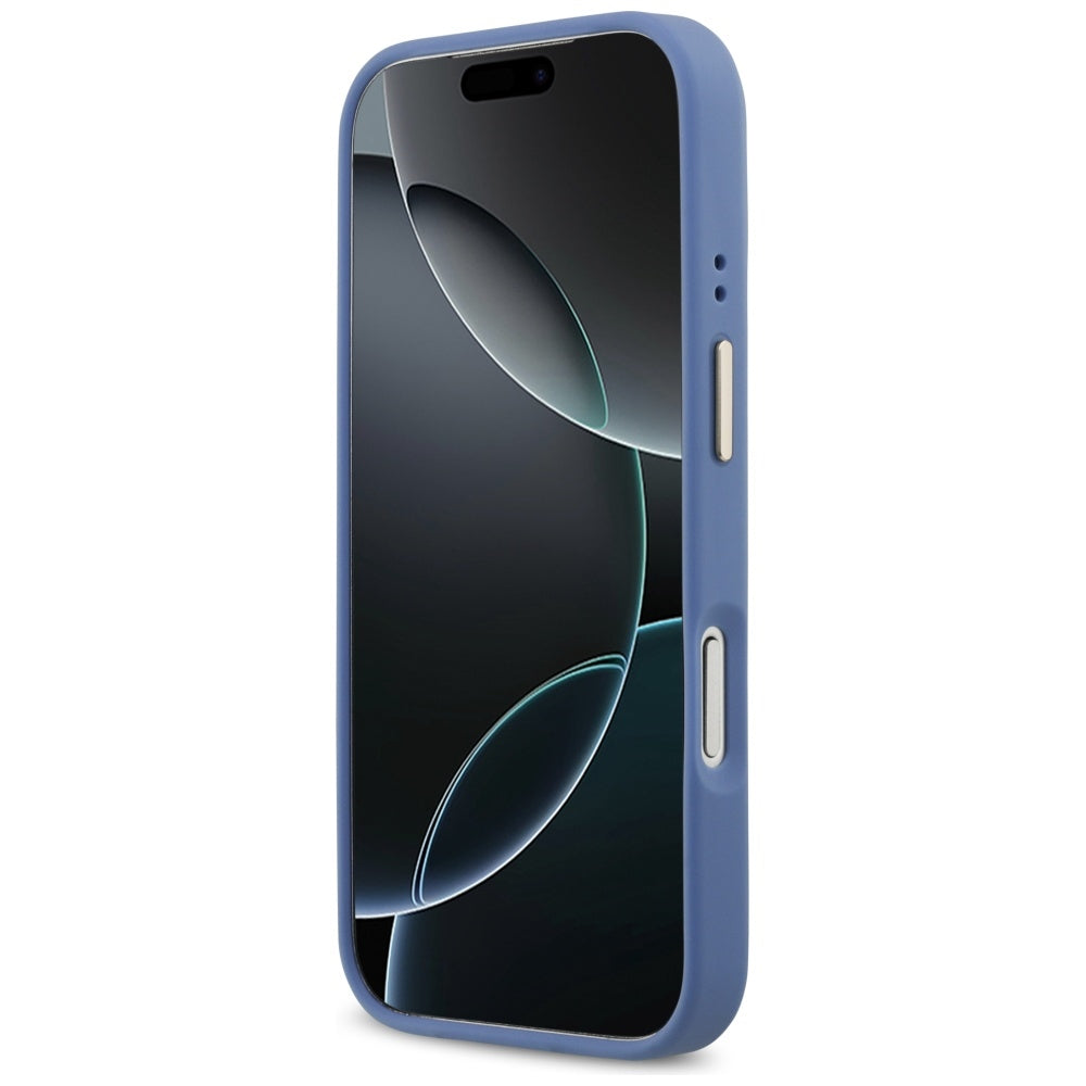Калъф MagSafe за Apple iPhone 17 Pro, Guess, 4G Stripe, Син