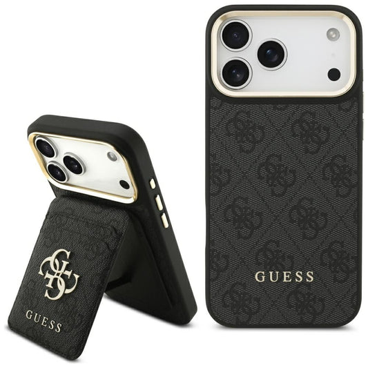 Калъф MagSafe за Apple iPhone 17 Pro, Guess, Cardslot 4G, Черен