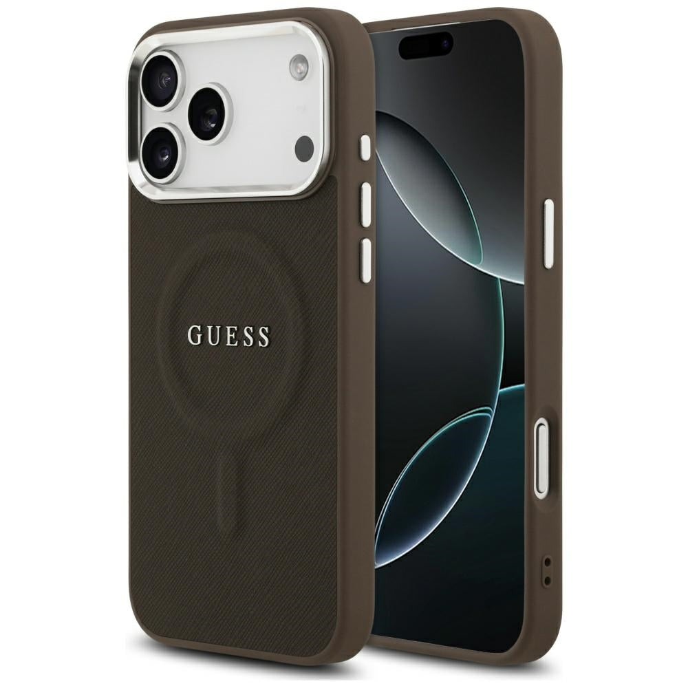 Калъф MagSafe за Apple iPhone 17 Pro, Guess, Classic Logo, Кафяв