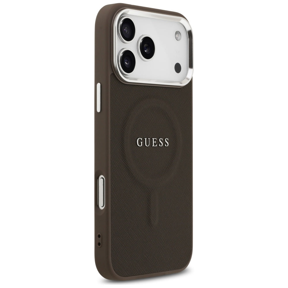 Калъф MagSafe за Apple iPhone 17 Pro, Guess, Classic Logo, Кафяв