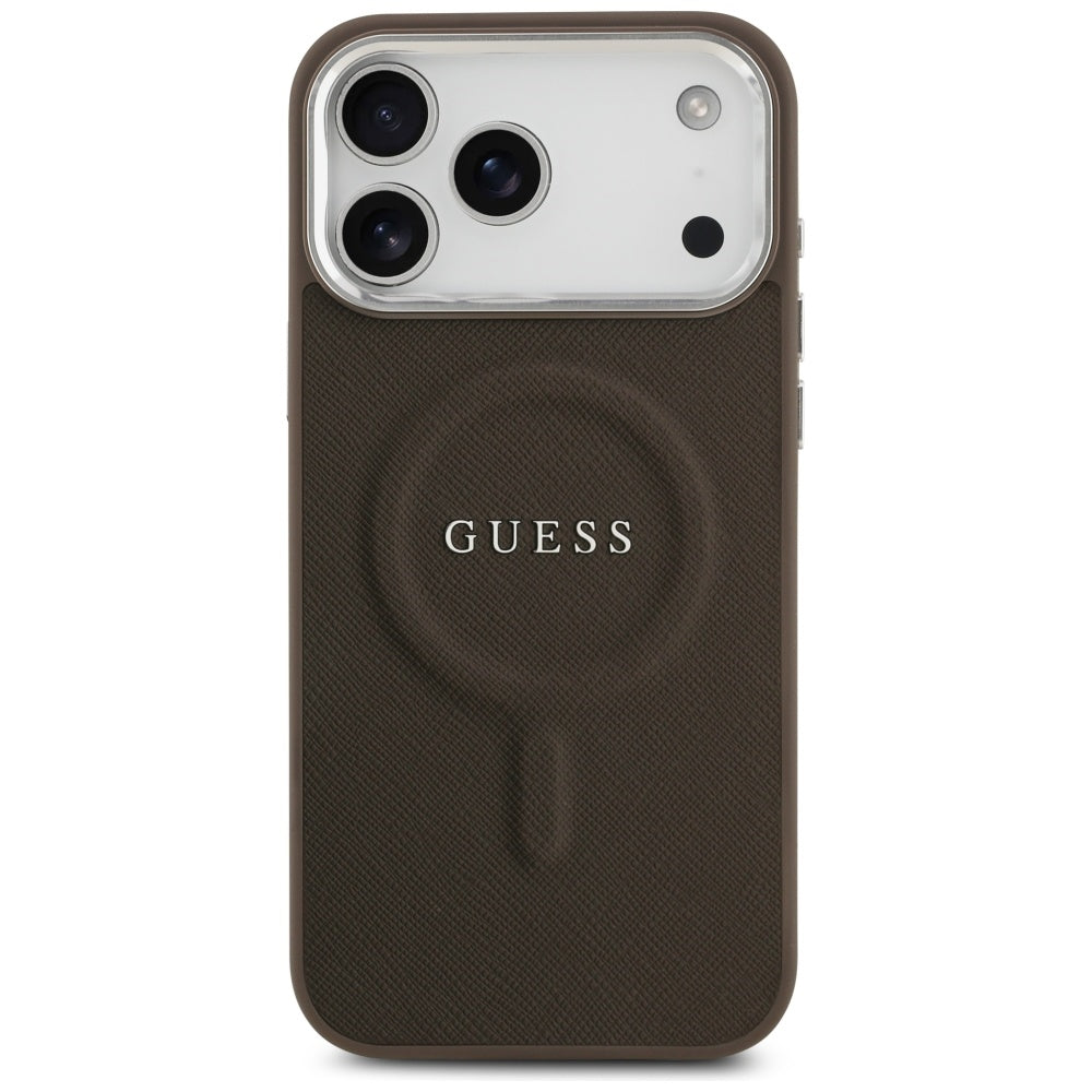 Калъф MagSafe за Apple iPhone 17 Pro, Guess, Classic Logo, Кафяв