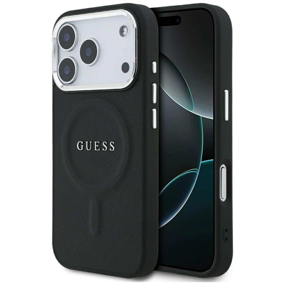 Калъф MagSafe за Apple iPhone 17 Pro, Guess, Classic Logo, Черен